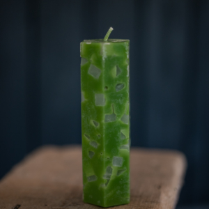 Sechseckige Kerze (grün)